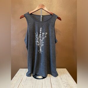SHEIN Charcoal Floral Tank Top